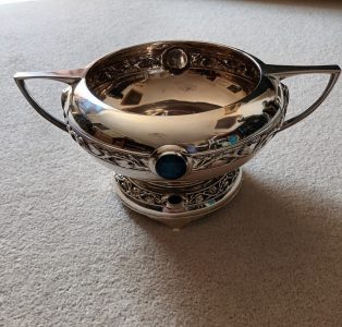 Art Nouveau silver rose bowl – pretty perfect!